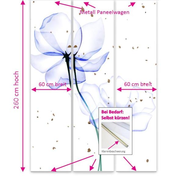 Lule tribus blue, Flächenvorhang 3er Set